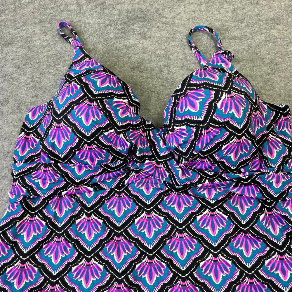 Lot of 2 Leilani Plus Raisins Curve Tankini Tops Size 24W Floral Geometric NWT - Picture 2 of 16
